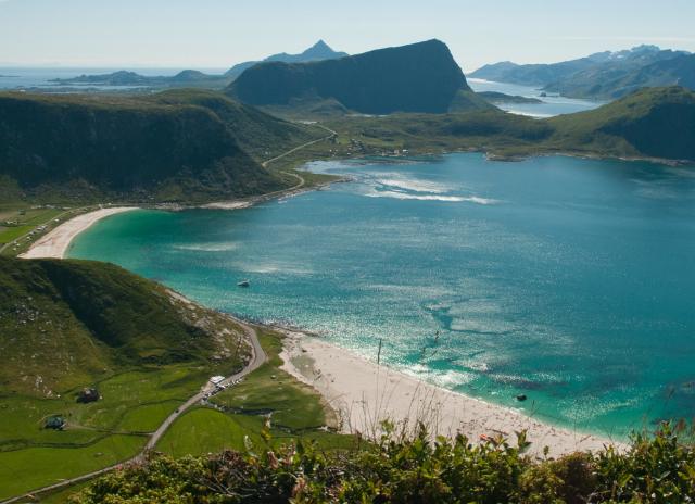 Haukland beach seen from Mannen